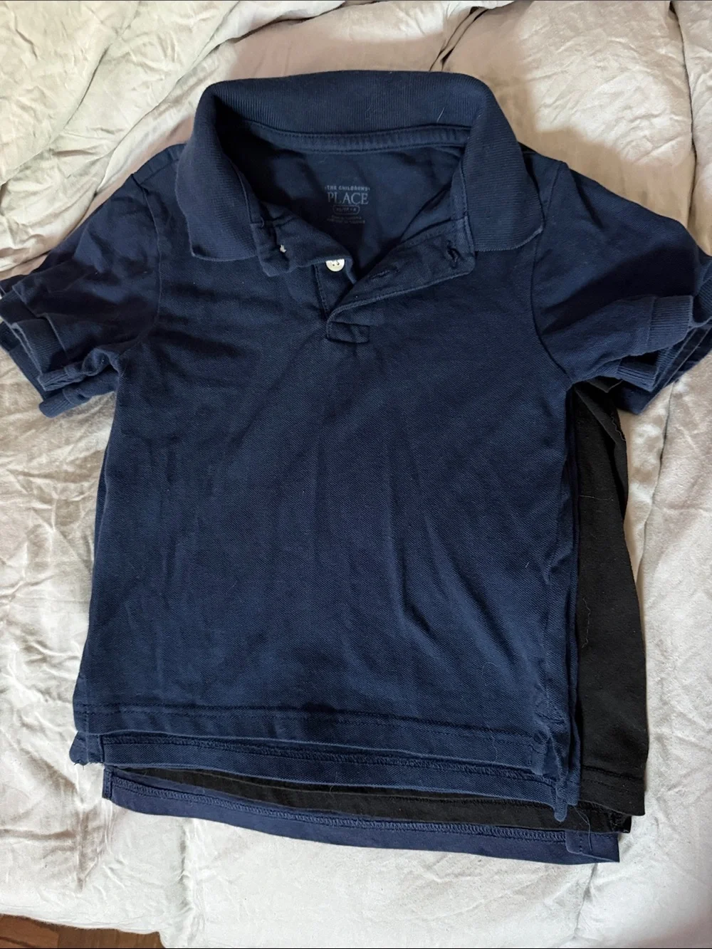 The Children's Place & Realessentials 4 Polo Uniform Shirts - Black and Navy